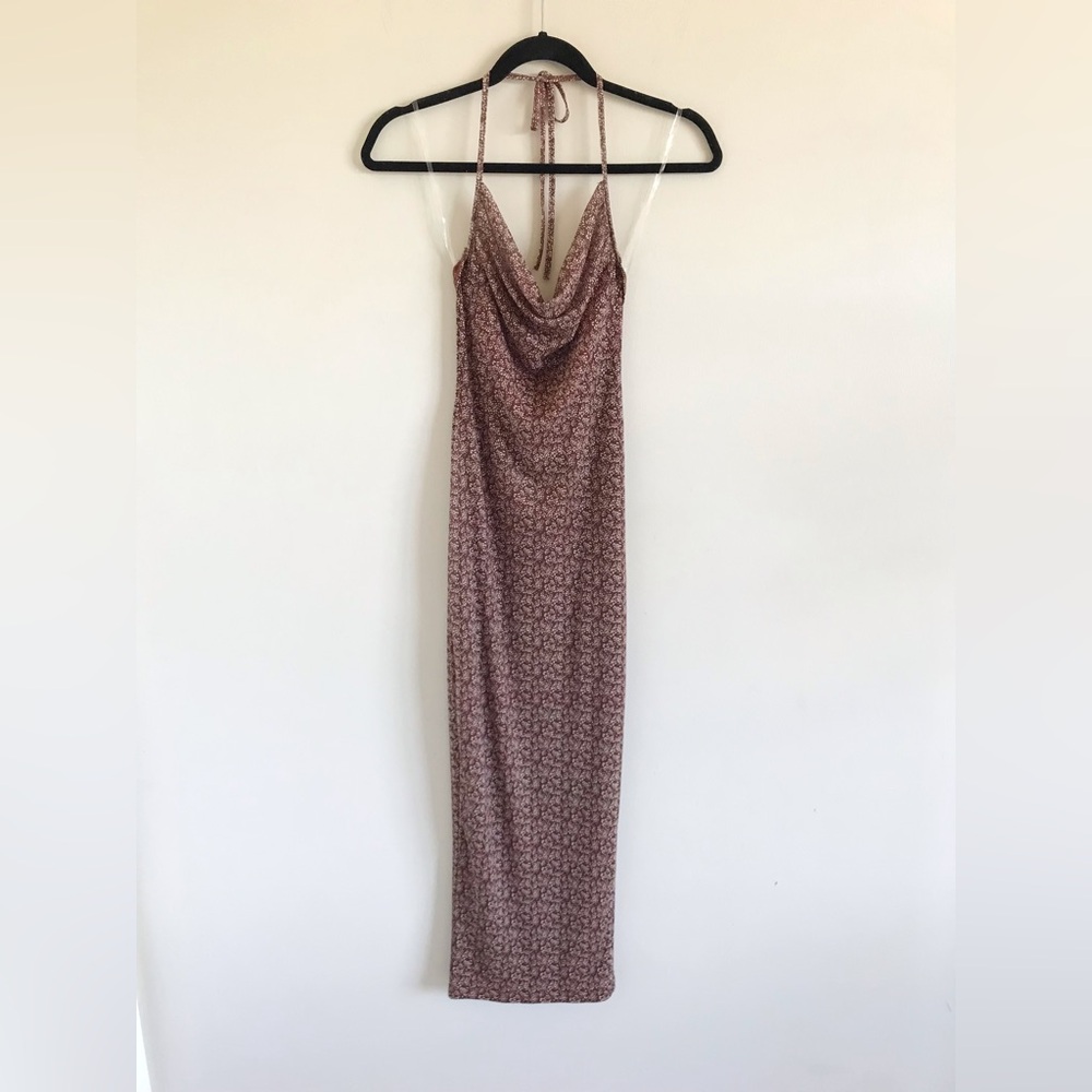 Dolls Kill x New Pink Cowl Halter Maxi Dress NWOT